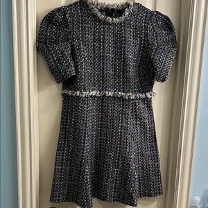 Fate Tweed Mini Dress in Black with Multicolor Flecks